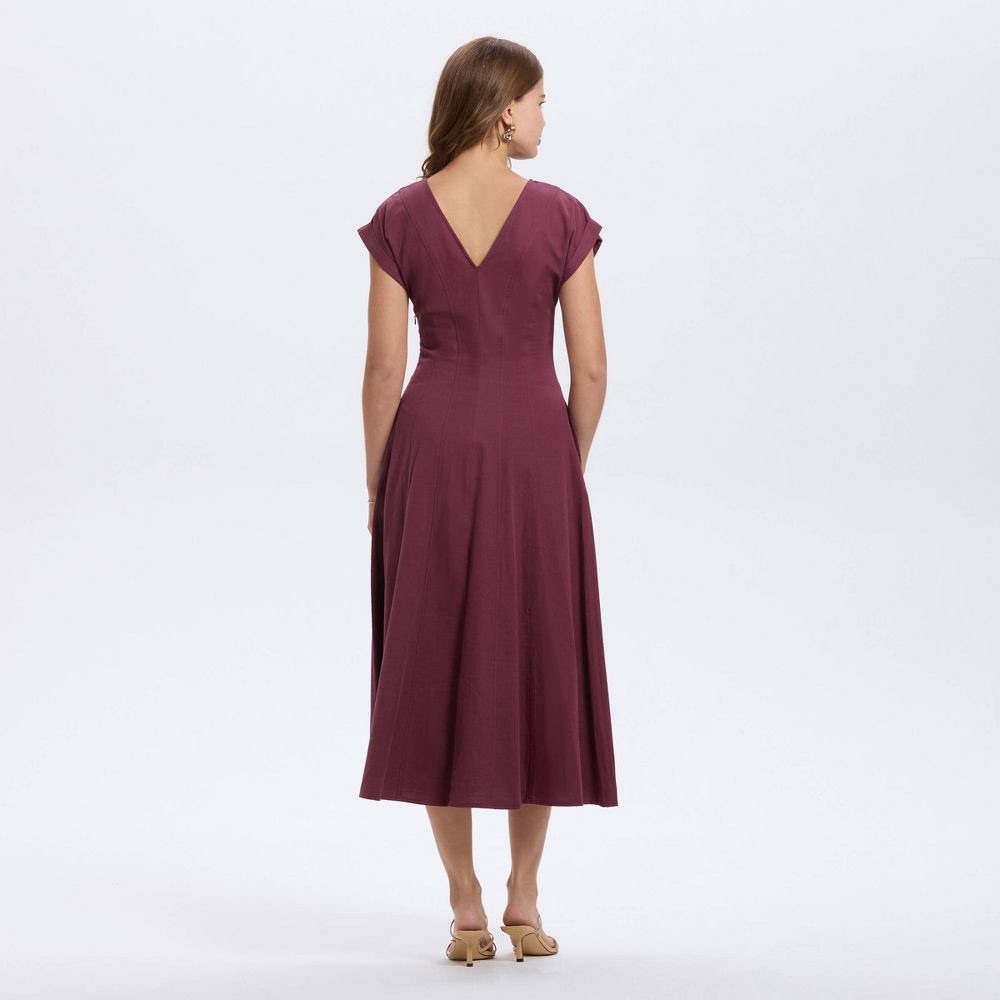 a new day Burgundy Midi Dress - Picture 2 of 4